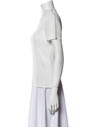 Pleats Please Issey Miyake Mock Neck Short Sleeve Top