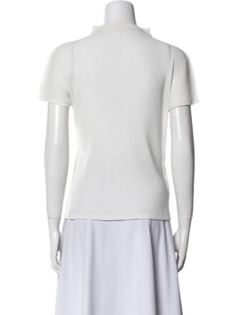 Pleats Please Issey Miyake Mock Neck Short Sleeve Top
