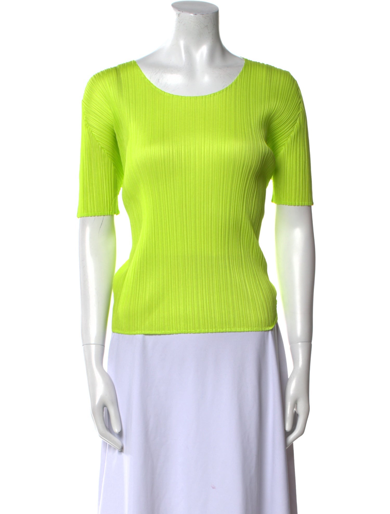 Pleats Please Issey Miyake Scoop Neck Short Sleeve Top
