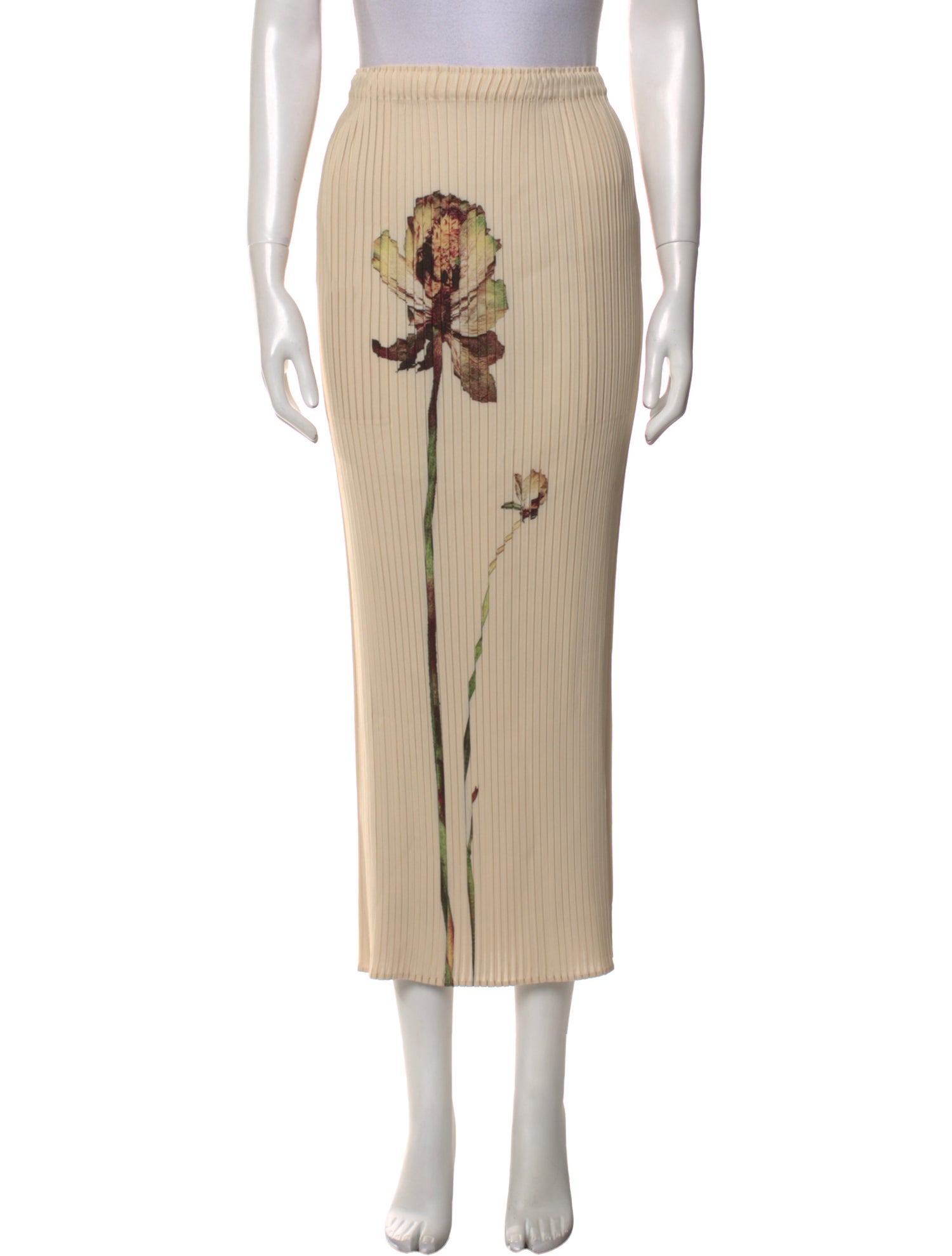 Pleats Please Issey Miyake Printed Midi Length Skirt w/ Tags