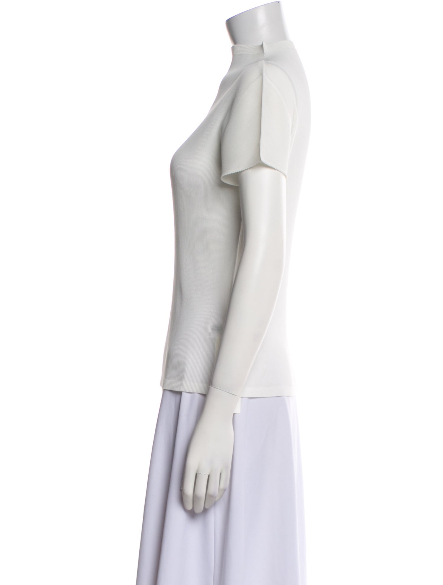 Pleats Please Issey Miyake Mock Neck Short Sleeve Top
