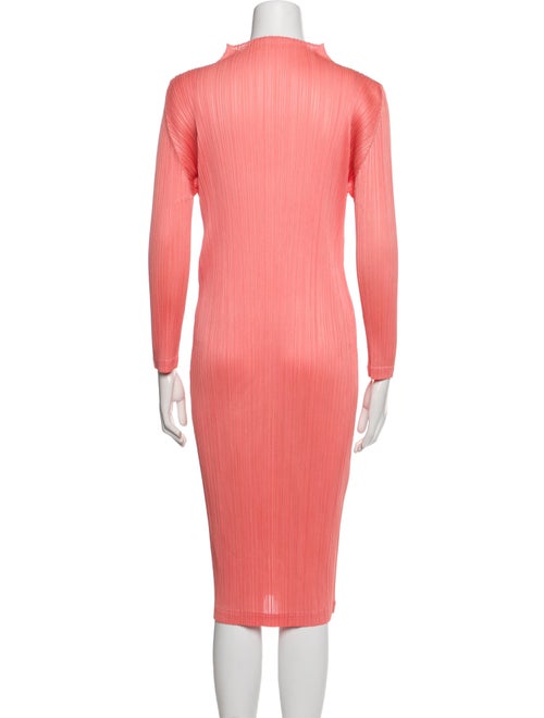 Pleats Please Issey Miyake Mock Neck Midi Length Dress