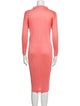 Pleats Please Issey Miyake Mock Neck Midi Length Dress