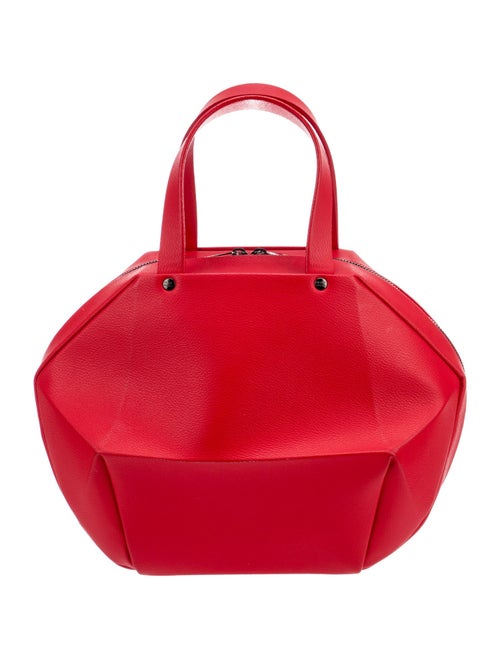 Pleats Please Issey Miyake Leather Top Handle Bag