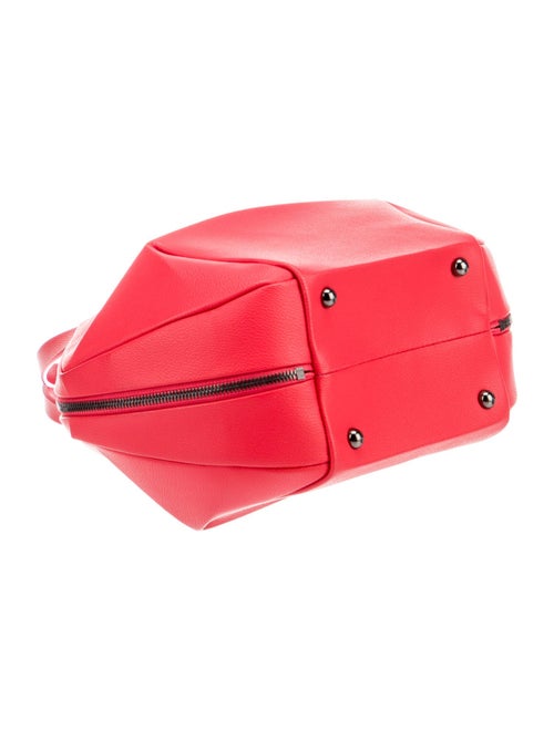 Pleats Please Issey Miyake Leather Top Handle Bag