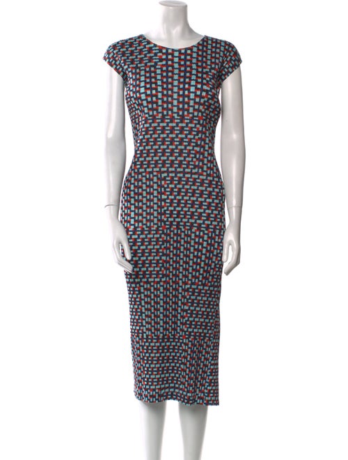 Pleats Please Issey Miyake Printed Midi Length Dress