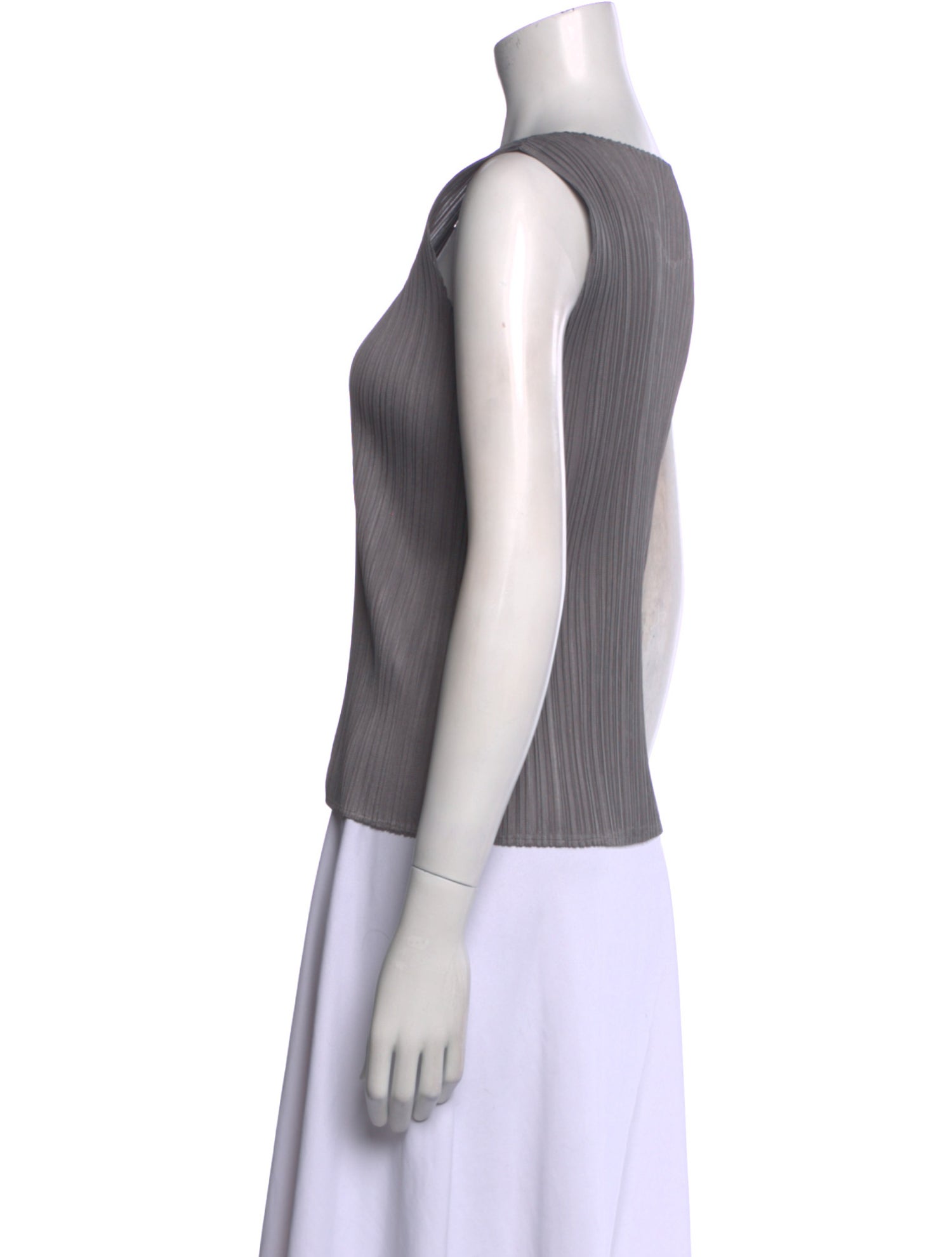 Pleats Please Issey Miyake Scoop Neck Sleeveless Top