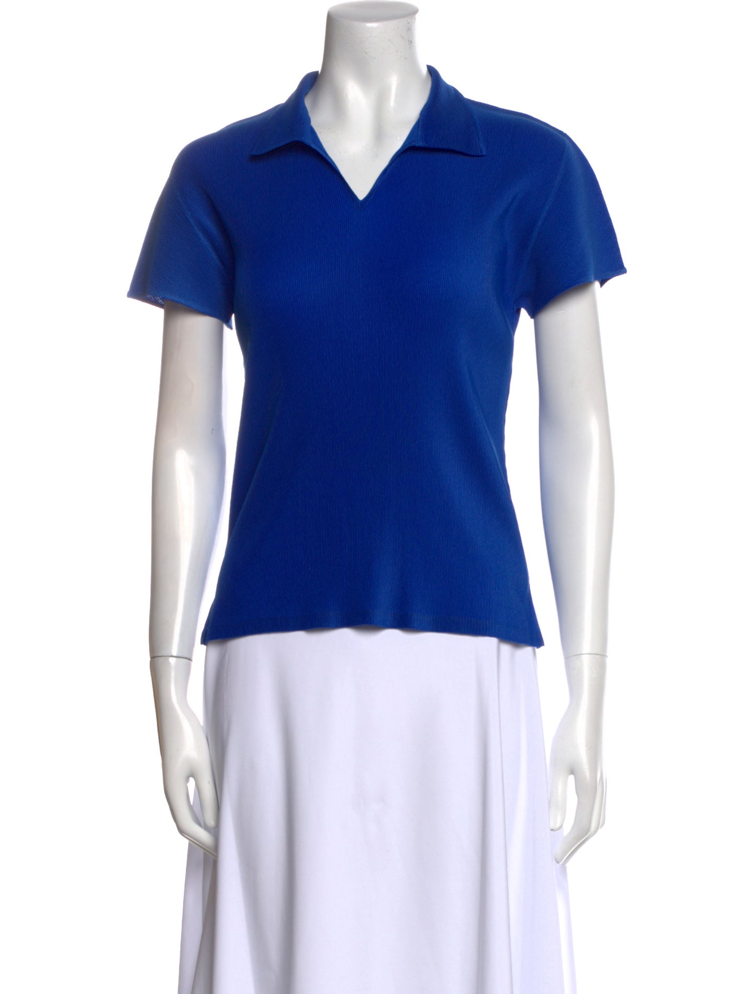 Pleats Please Issey Miyake V-Neck Short Sleeve Polo