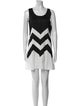 Pleats Please Issey Miyake Striped Mini Dress