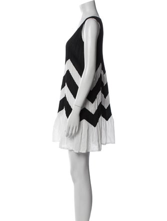 Pleats Please Issey Miyake Striped Mini Dress