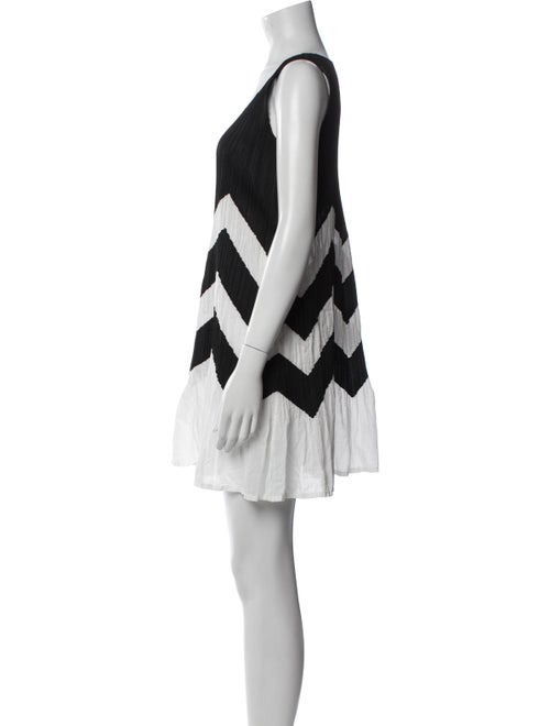 Pleats Please Issey Miyake Striped Mini Dress