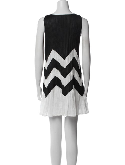 Pleats Please Issey Miyake Striped Mini Dress