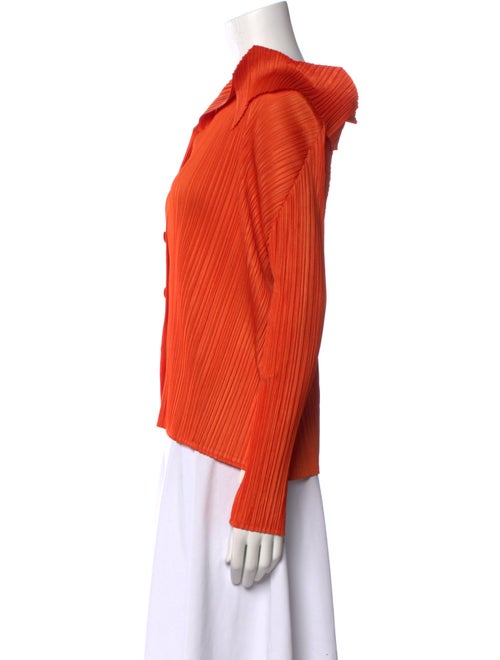 Pleats Please Issey Miyake 2017 Long Sleeve Button-Up Top
