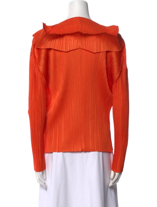 Pleats Please Issey Miyake 2017 Long Sleeve Button-Up Top
