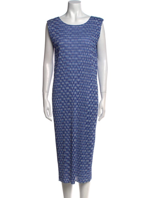 Pleats Please Issey Miyake Printed Midi Length Dress