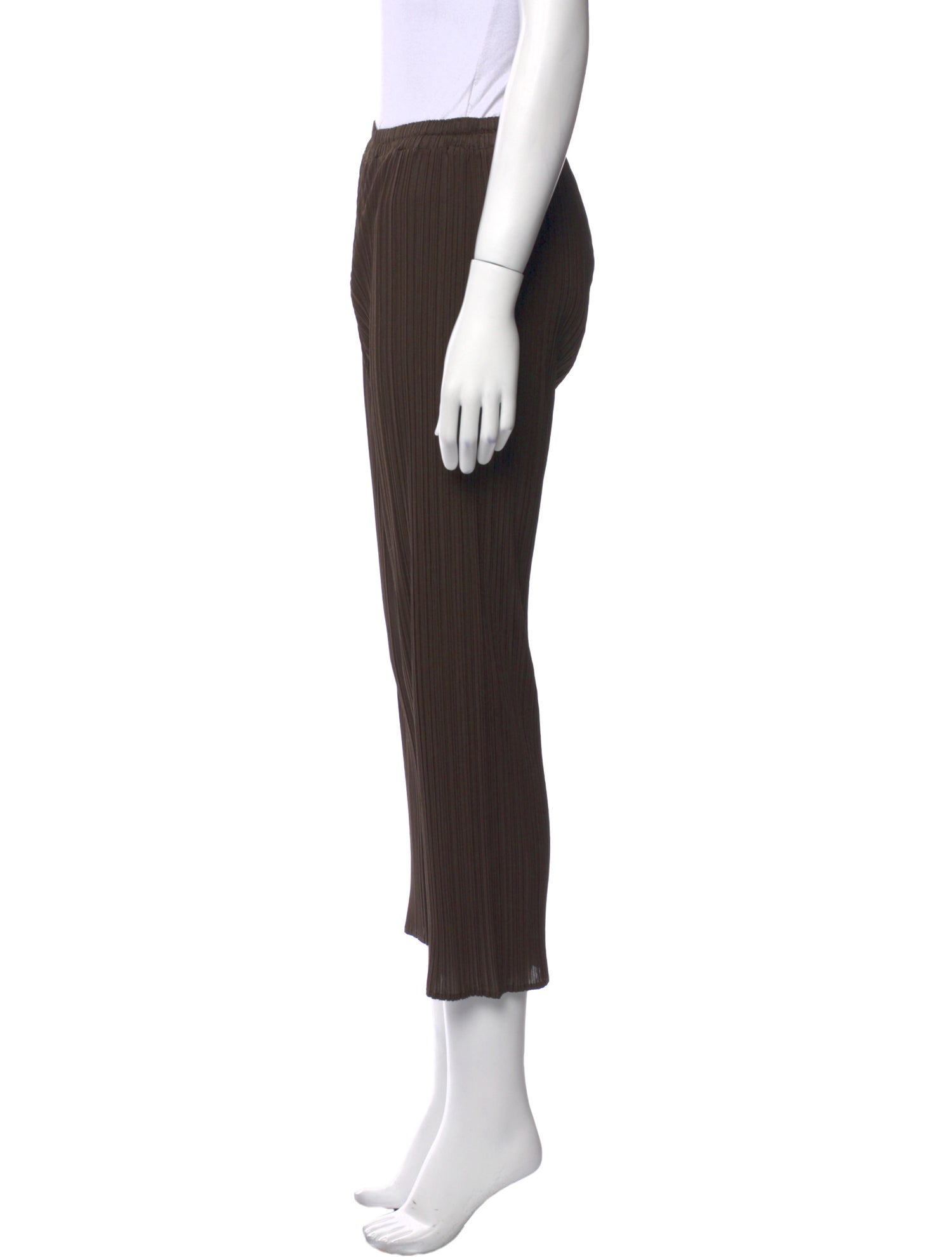 Pleats Please Issey Miyake Striped Straight Leg Pants