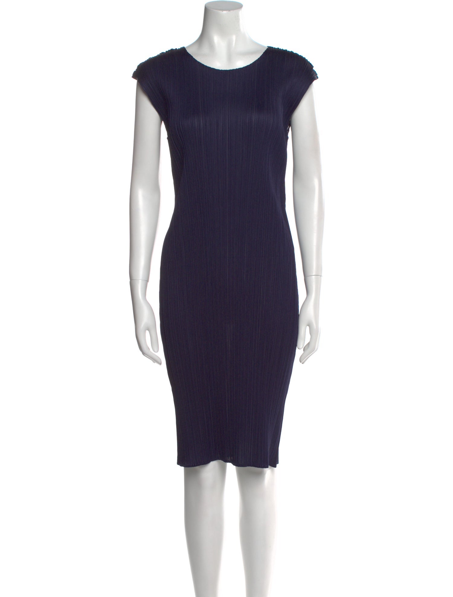 Pleats Please Issey Miyake Scoop Neck Knee-Length Dress