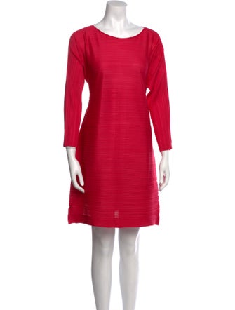 Pleats Please Issey Miyake Scoop Neck Three-Quarter Sleeve Tunic