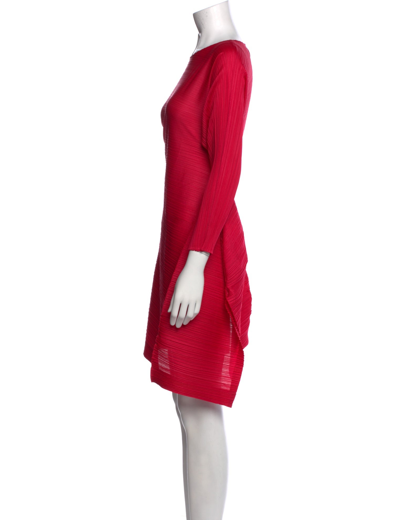 Pleats Please Issey Miyake Scoop Neck Three-Quarter Sleeve Tunic