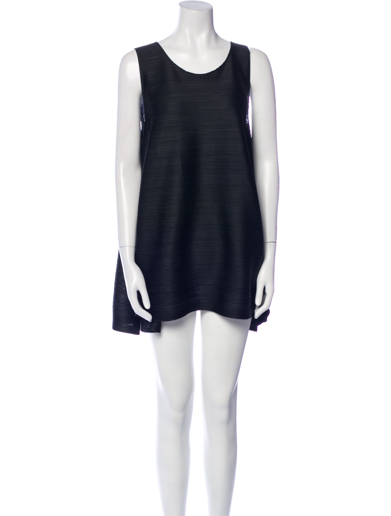 Pleats Please Issey Miyake Scoop Neck Mini Dress