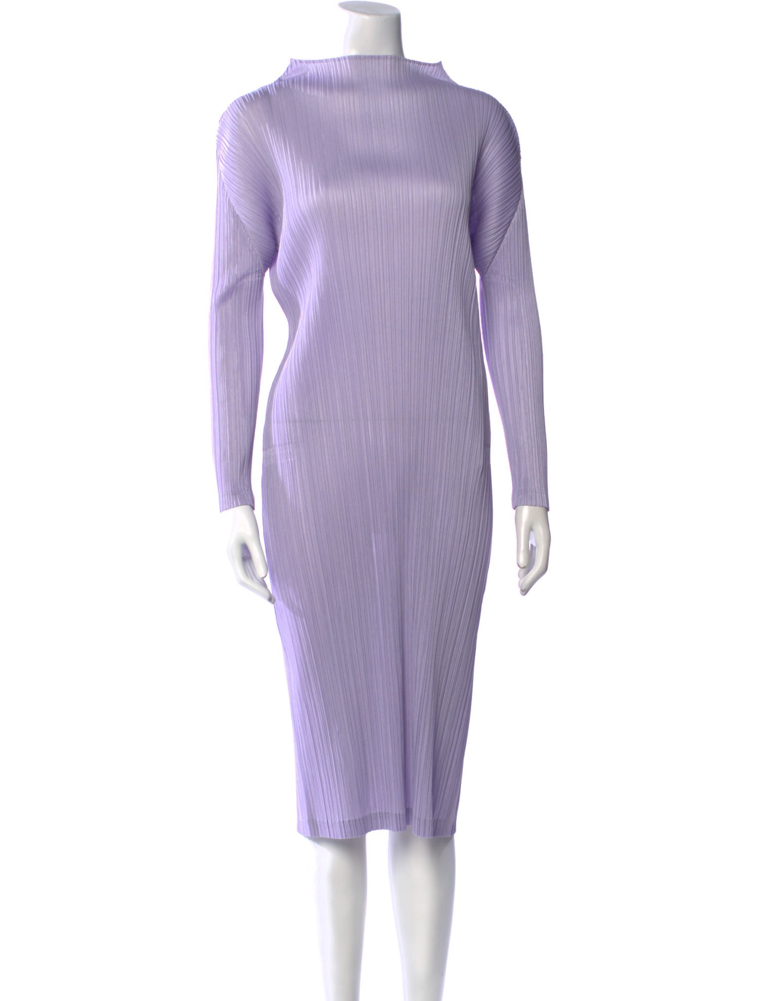 Pleats Please Issey Miyake Turtleneck Midi Length Dress