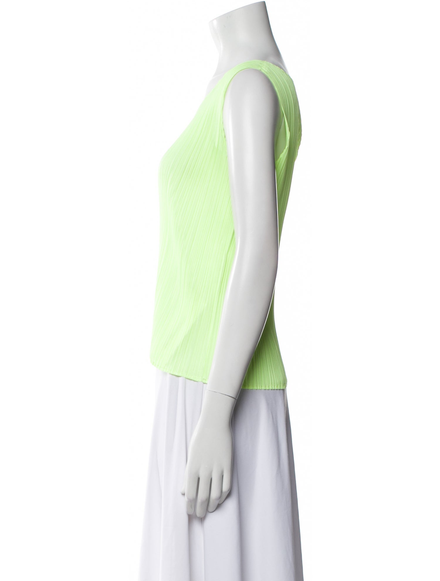 Pleats Please Issey Miyake Scoop Neck Sleeveless Top