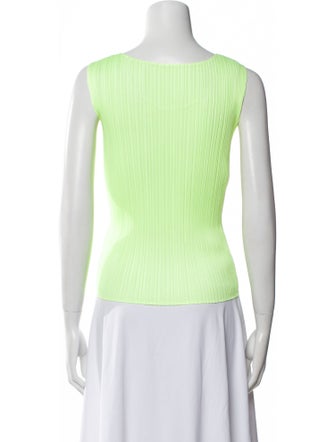 Pleats Please Issey Miyake Scoop Neck Sleeveless Top