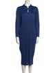 Pleats Please Issey Miyake V-Neck Midi Length Dress