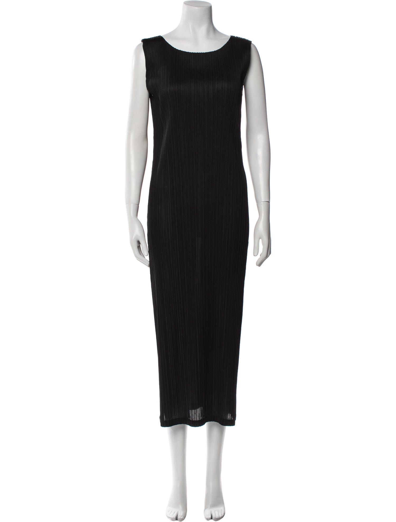 Pleats Please Issey Miyake Scoop Neck Long Dress