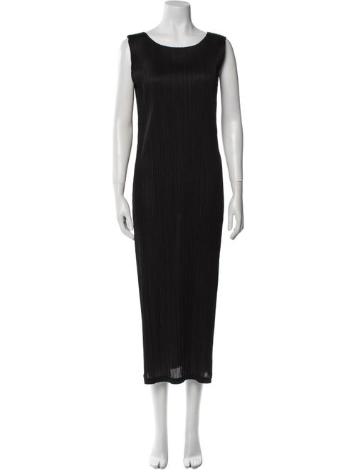 Pleats Please Issey Miyake Scoop Neck Long Dress