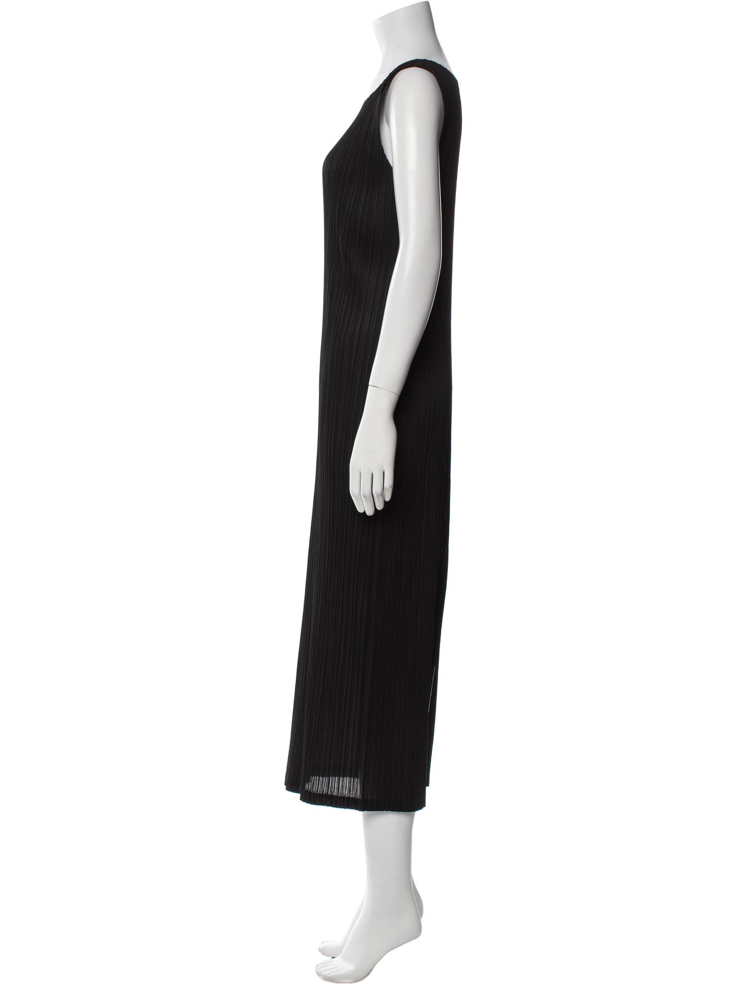 Pleats Please Issey Miyake Scoop Neck Long Dress