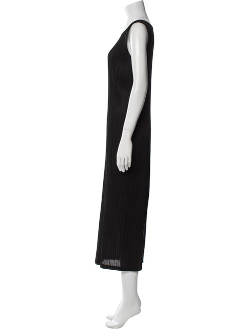 Pleats Please Issey Miyake Scoop Neck Long Dress