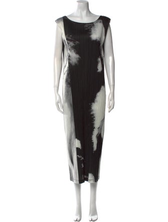 Pleats Please Issey Miyake Tie-Dye Print Long Dress