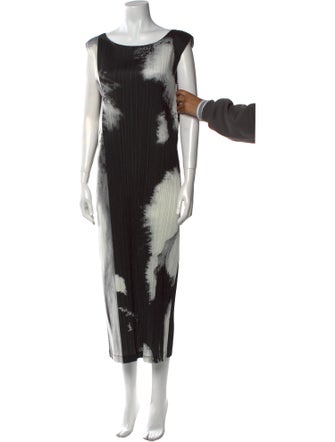Pleats Please Issey Miyake Tie-Dye Print Long Dress