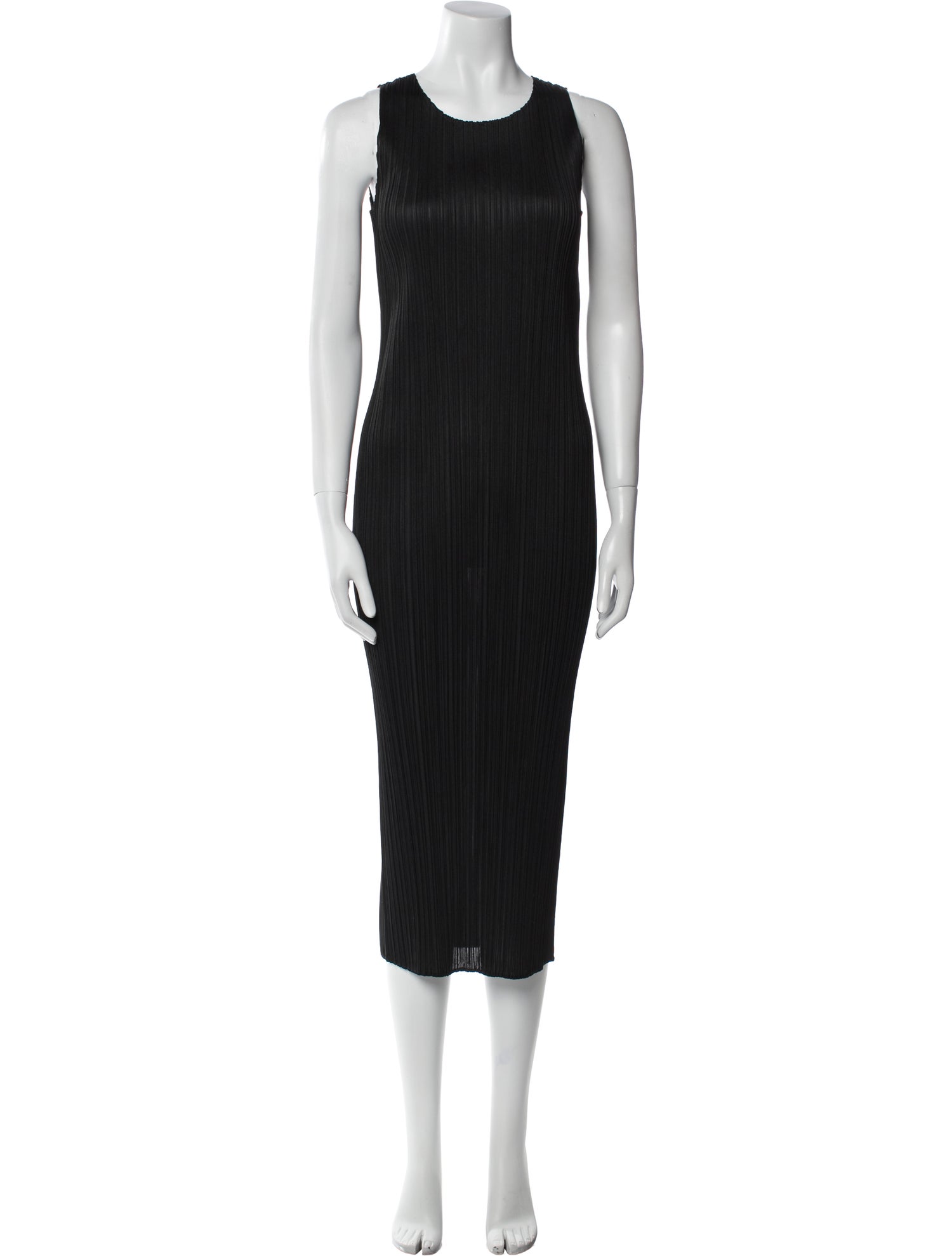 Pleats Please Issey Miyake Crew Neck Long Dress