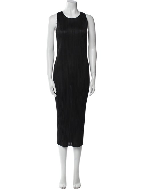 Pleats Please Issey Miyake Crew Neck Long Dress