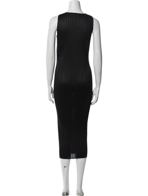 Pleats Please Issey Miyake Crew Neck Long Dress