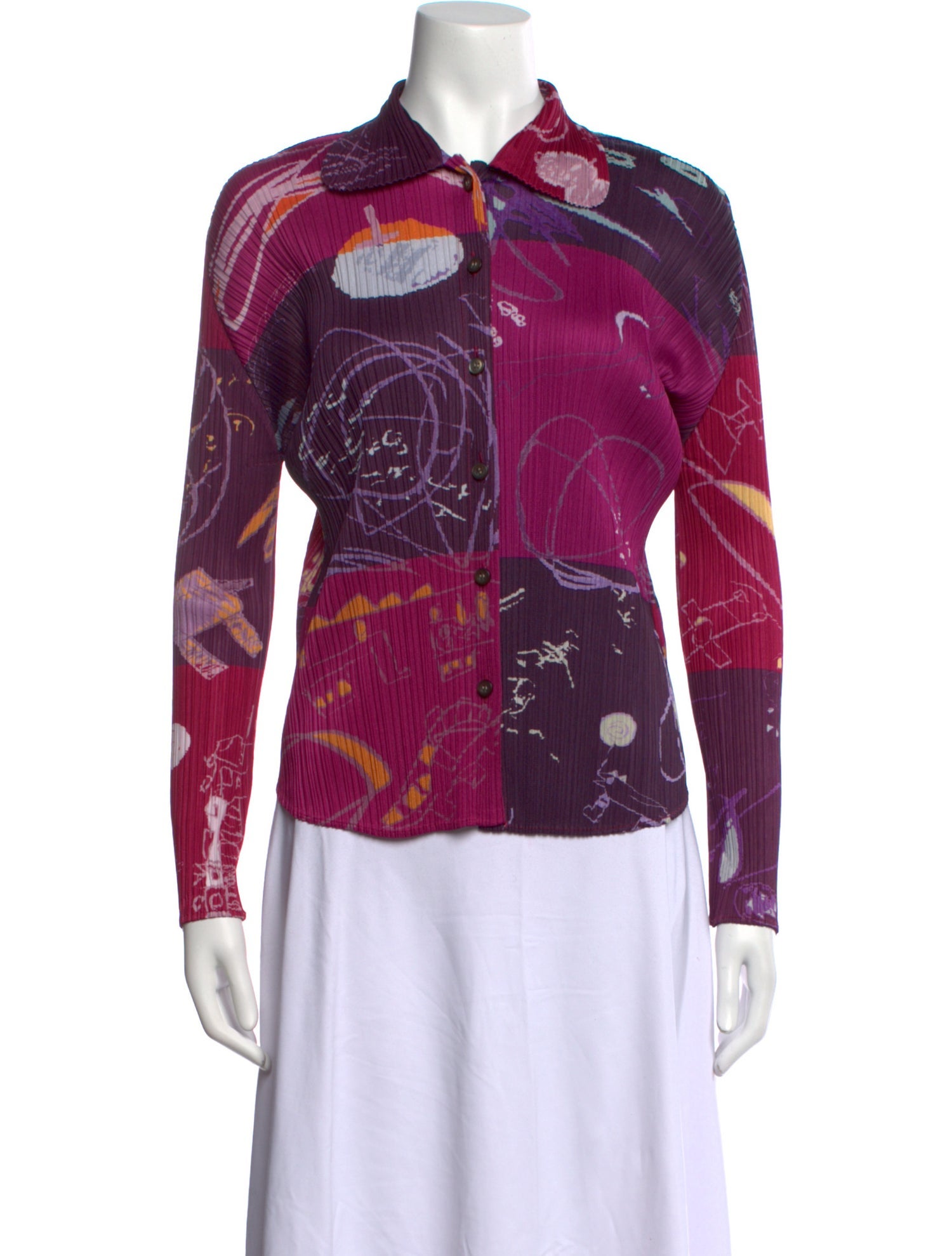 Pleats Please Issey Miyake Vintage 2005 Button-Up Top
