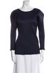 Pleats Please Issey Miyake Bateau Neckline Three-Quarter Sleeve Top