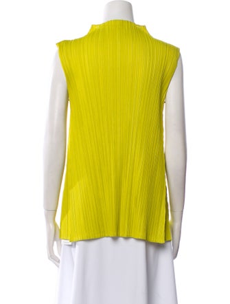 Pleats Please Issey Miyake Mock Neck Sleeveless Top