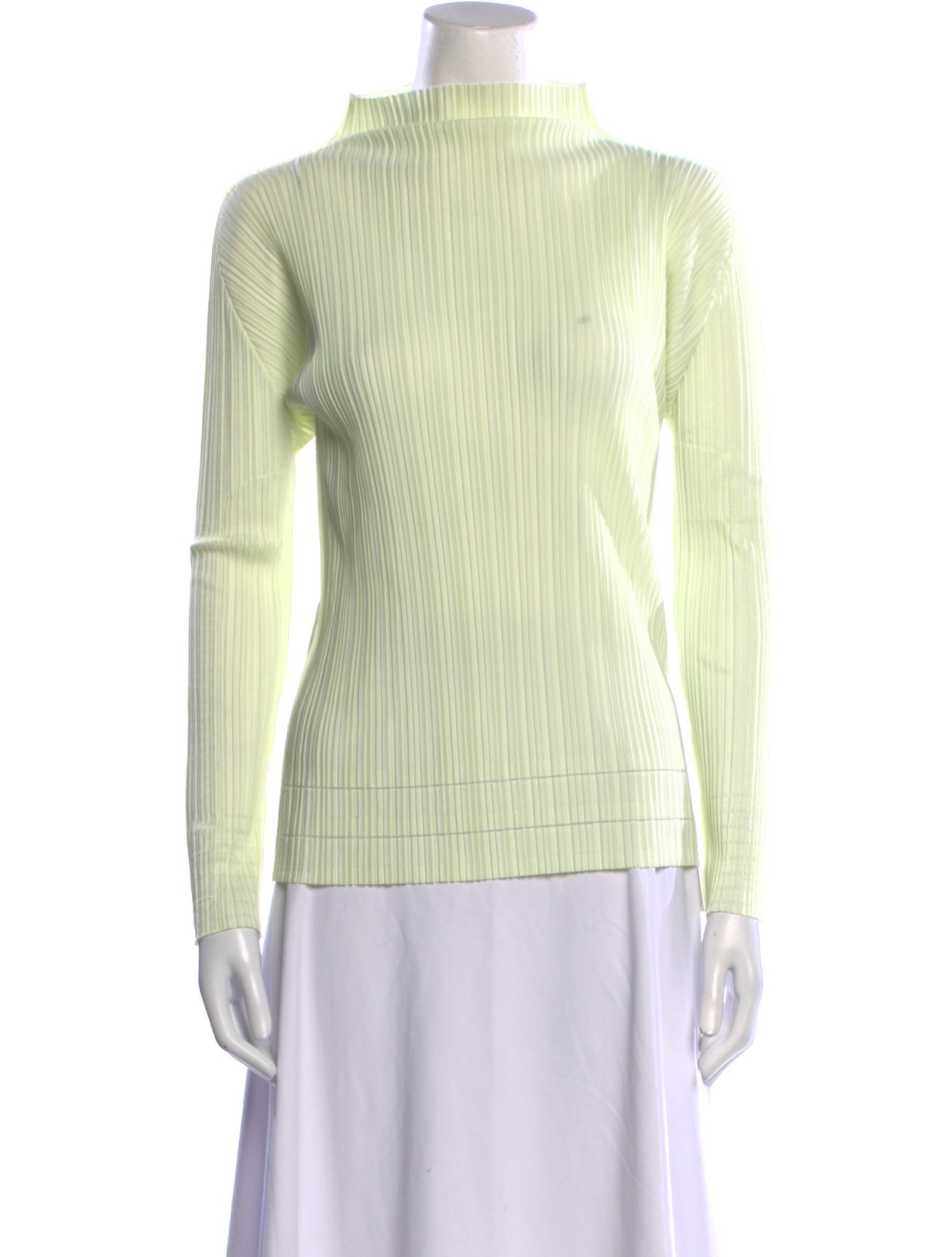 Pleats Please Issey Miyake Mock Neck Long Sleeve Top