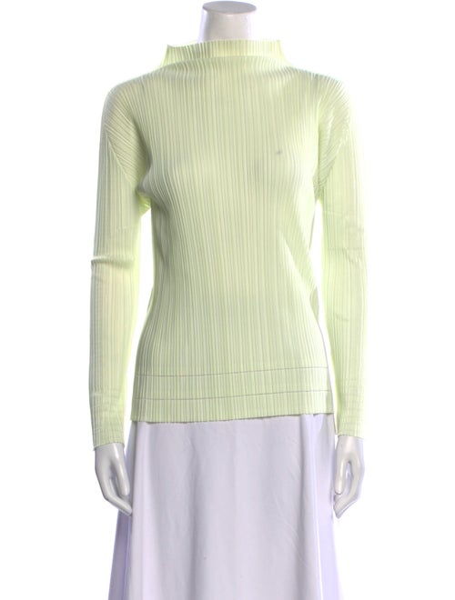Pleats Please Issey Miyake Mock Neck Long Sleeve Top
