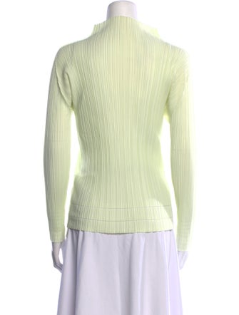 Pleats Please Issey Miyake Mock Neck Long Sleeve Top