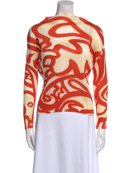 Pleats Please Issey Miyake Printed Bateau Neckline Sweatshirt