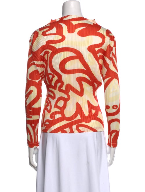Pleats Please Issey Miyake Printed Bateau Neckline Sweatshirt