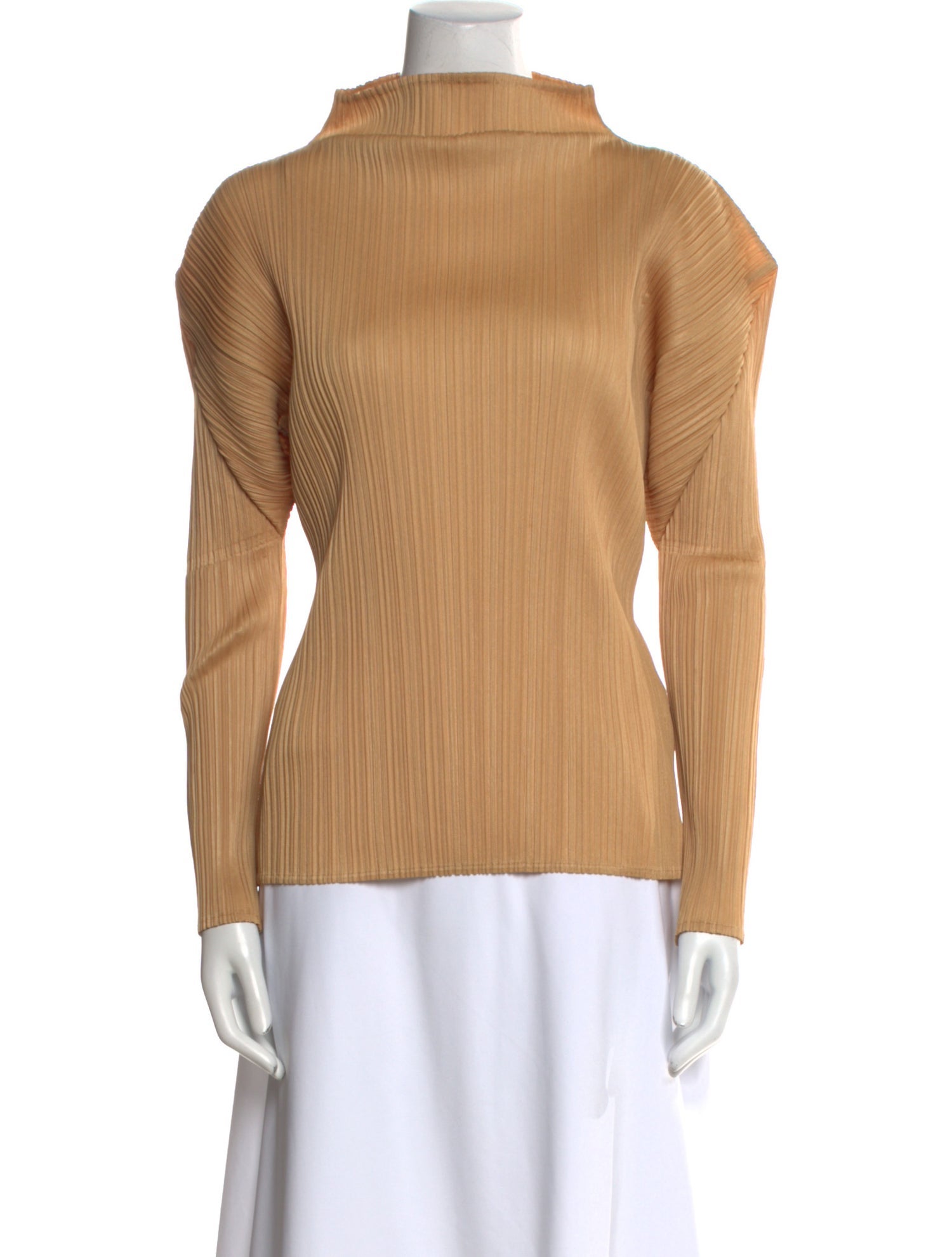 Pleats Please Issey Miyake Mock Neck Long Sleeve Top