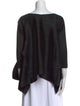 Pleats Please Issey Miyake Bateau Neckline Long Sleeve Top
