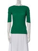 Pleats Please Issey Miyake Bateau Neckline Three-Quarter Sleeve Top
