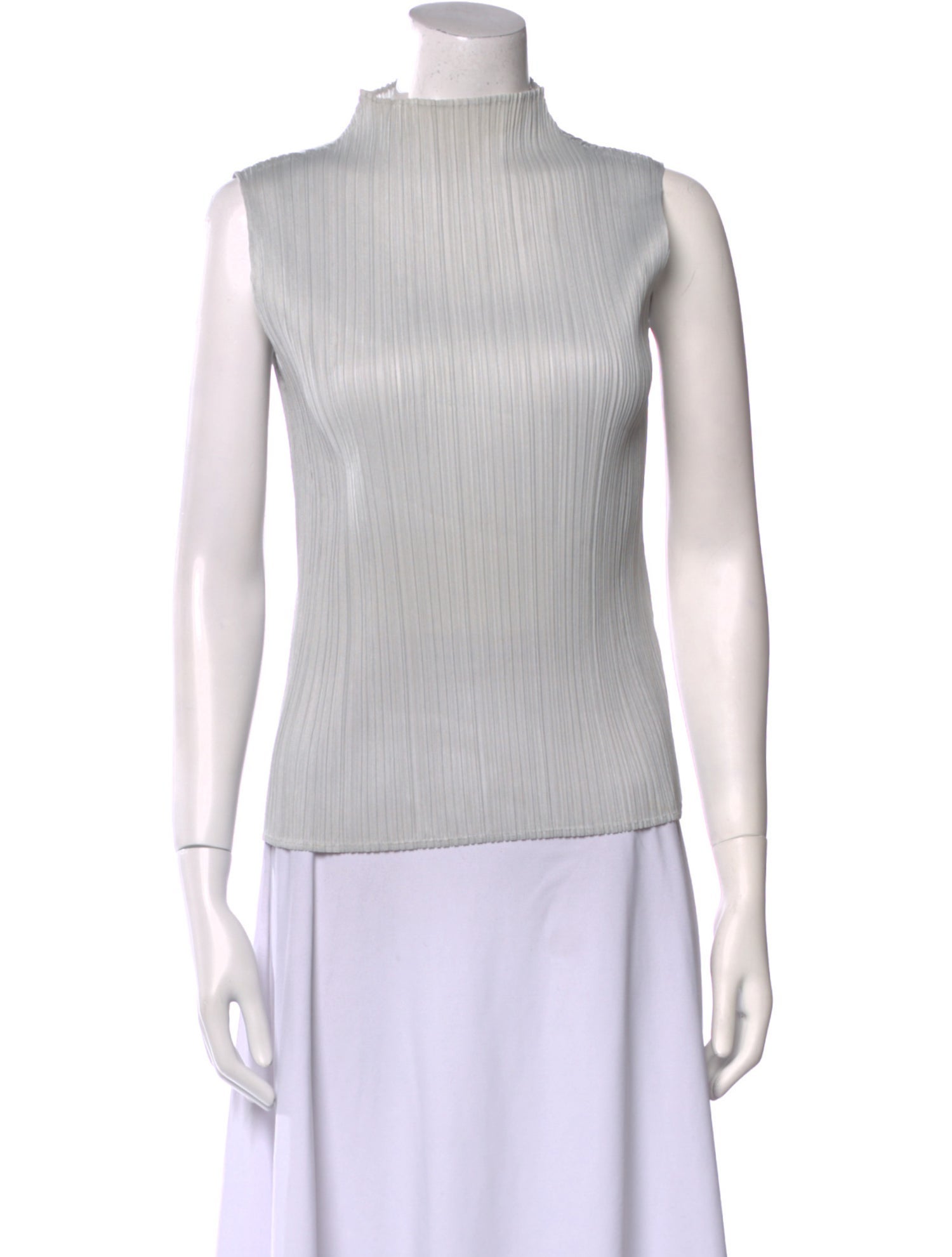 Pleats Please Issey Miyake Mock Neck Sleeveless Top