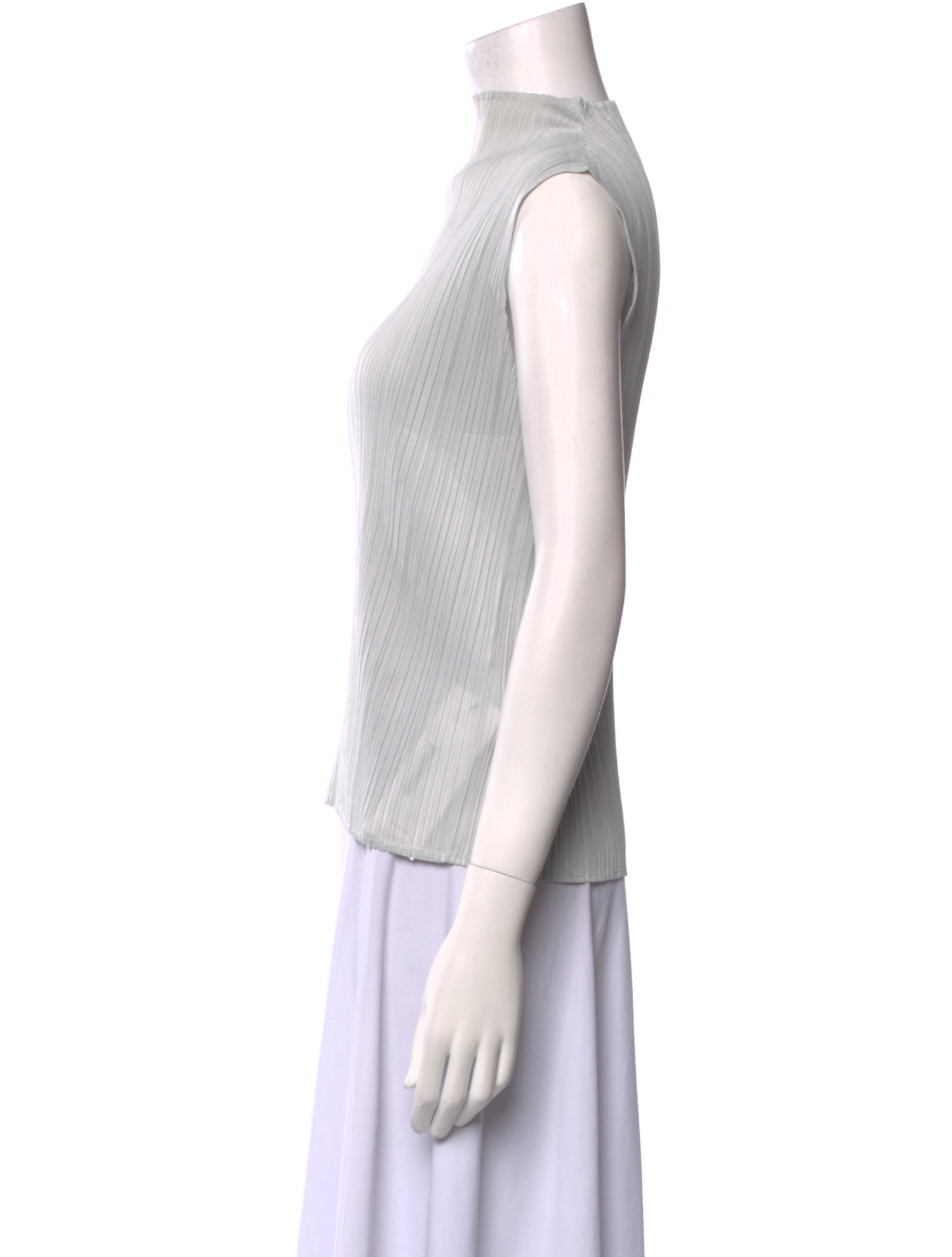 Pleats Please Issey Miyake Mock Neck Sleeveless Top